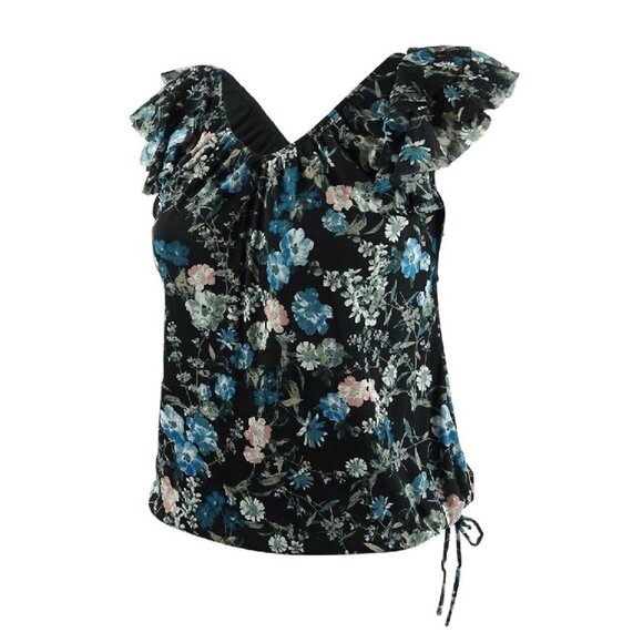 Inc Printed Ruffle-Sleeve Blouse - Picture 1 of 7